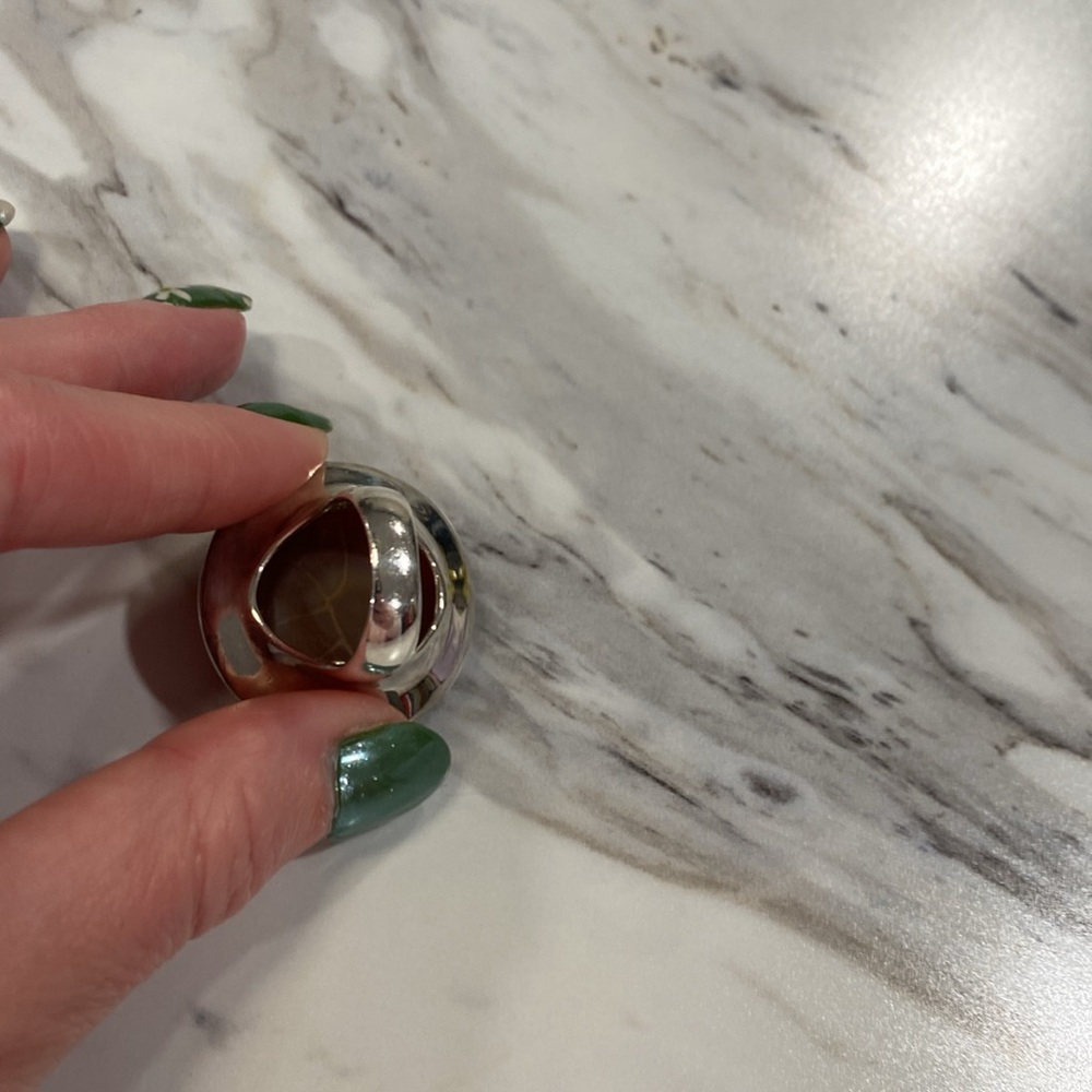 Paola Valentini size 7.5 sterling bold gemstone ring - Picture 3 of 4